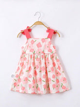 1pc Toddler Girls' Sweet Floral Pattern Sleeveless Dress With 3D Bow Decoration For Summer